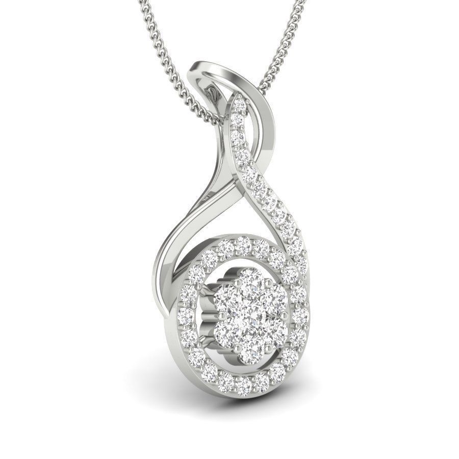 pendant diamond gold 3D print model_9