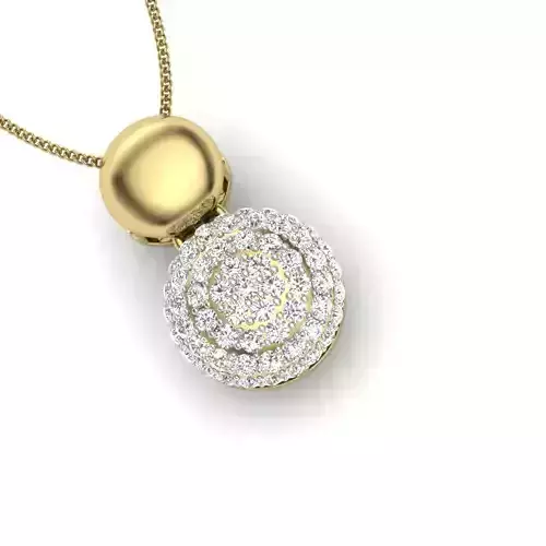 pendant round diamond gold