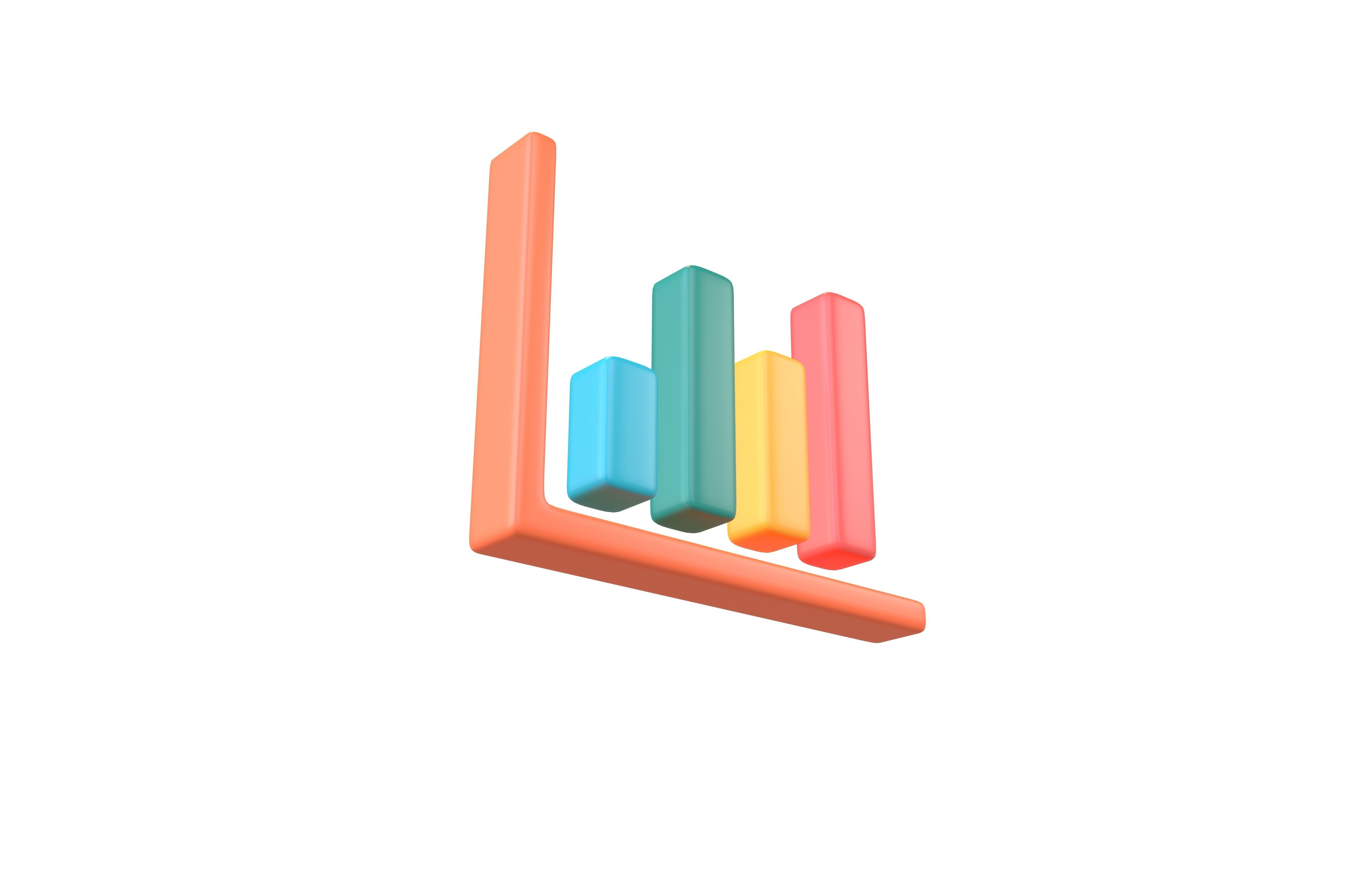 Bar Graph Icon v2 004 Low-poly 3D model_3