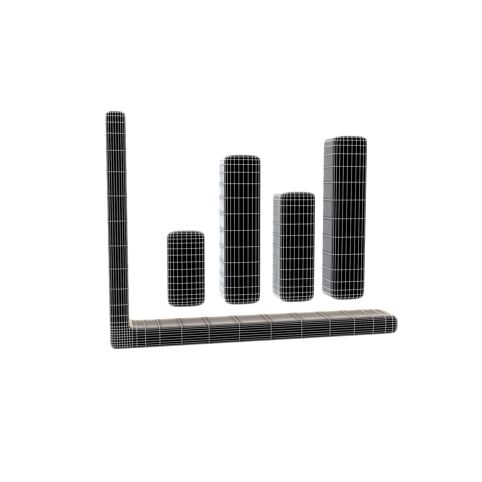 Bar Graph Icon v2 004 Low-poly 3D model_4