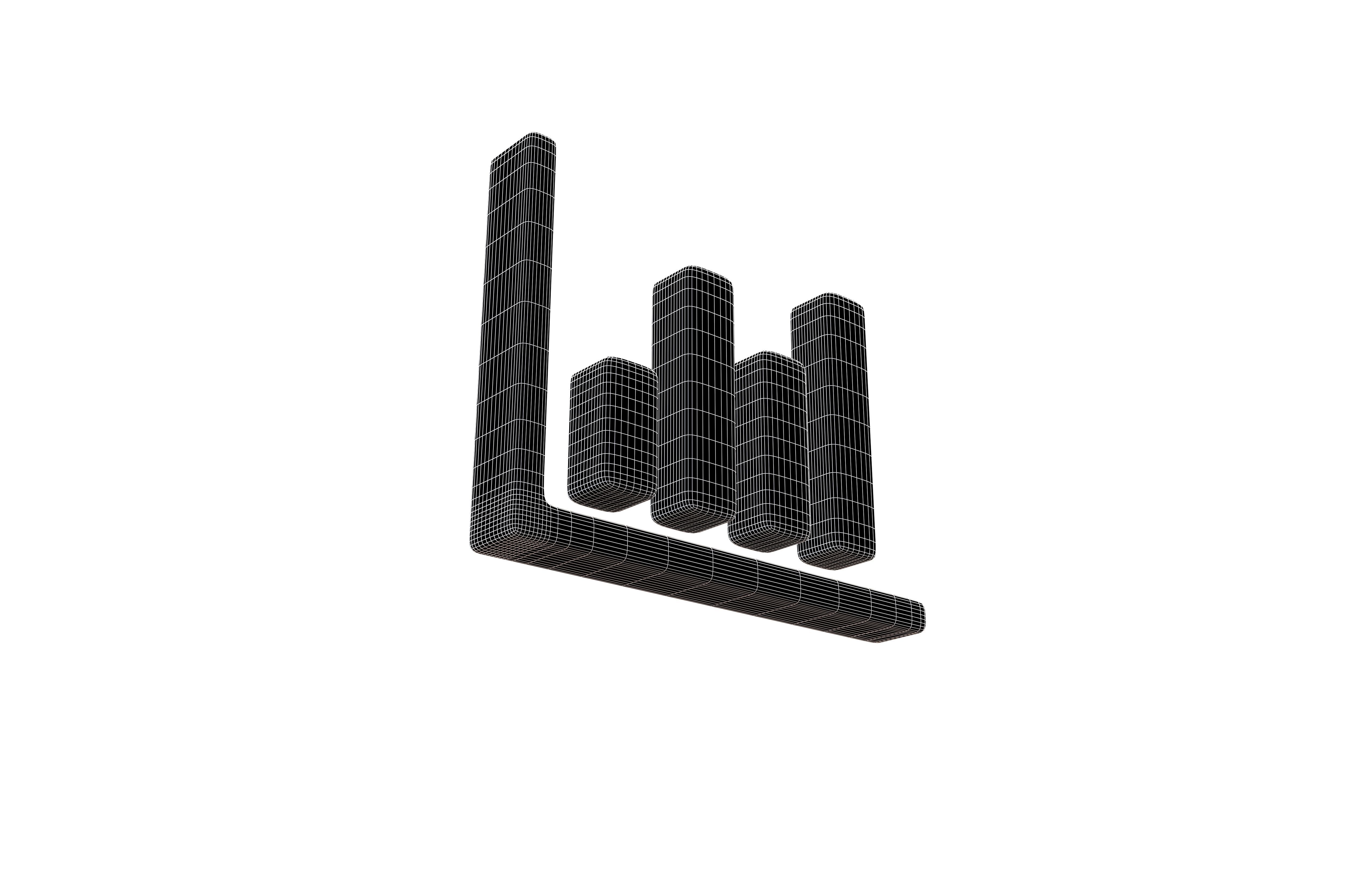 Bar Graph Icon v2 004 Low-poly 3D model_7