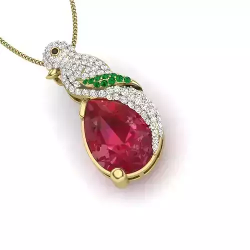 UNISEX Pear Stone PENDANT 3D print model