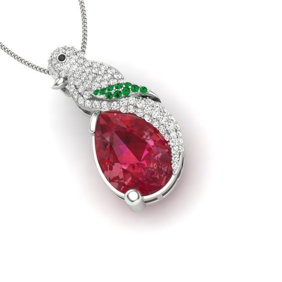 UNISEX Pear Stone PENDANT 3D print model_10