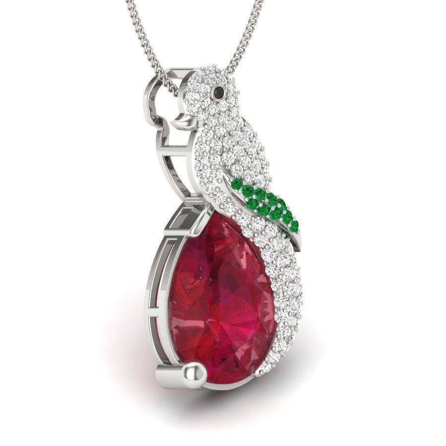 UNISEX Pear Stone PENDANT 3D print model_9