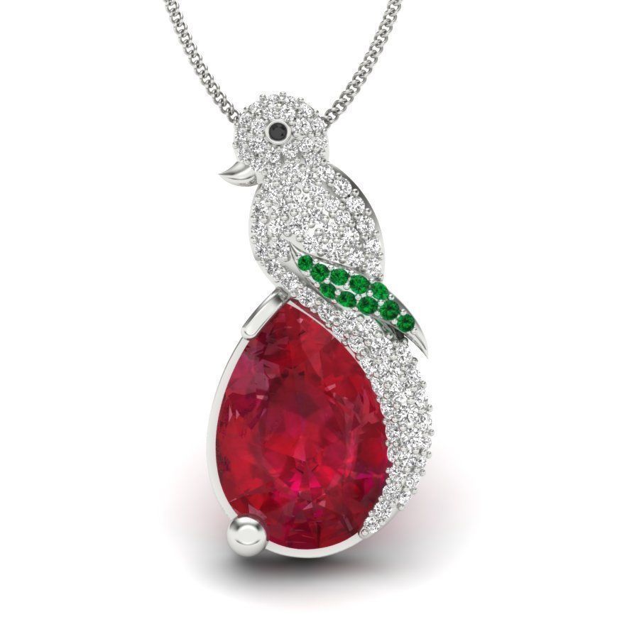 UNISEX Pear Stone PENDANT 3D print model_8