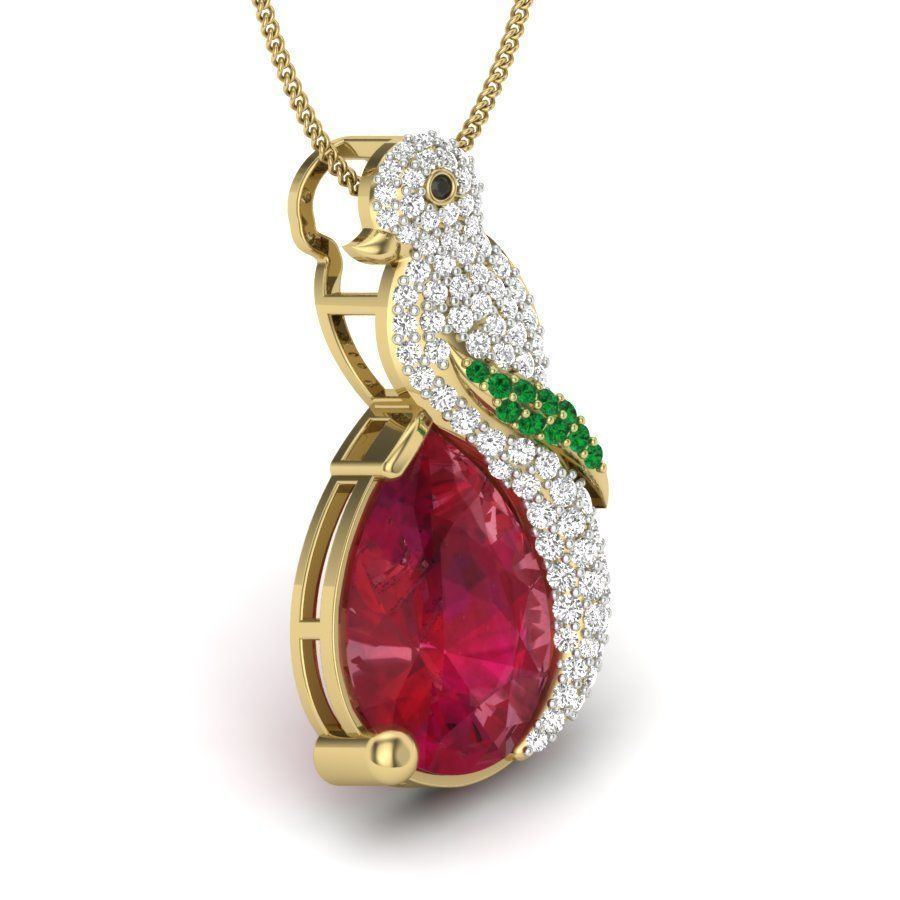 UNISEX Pear Stone PENDANT 3D print model_1