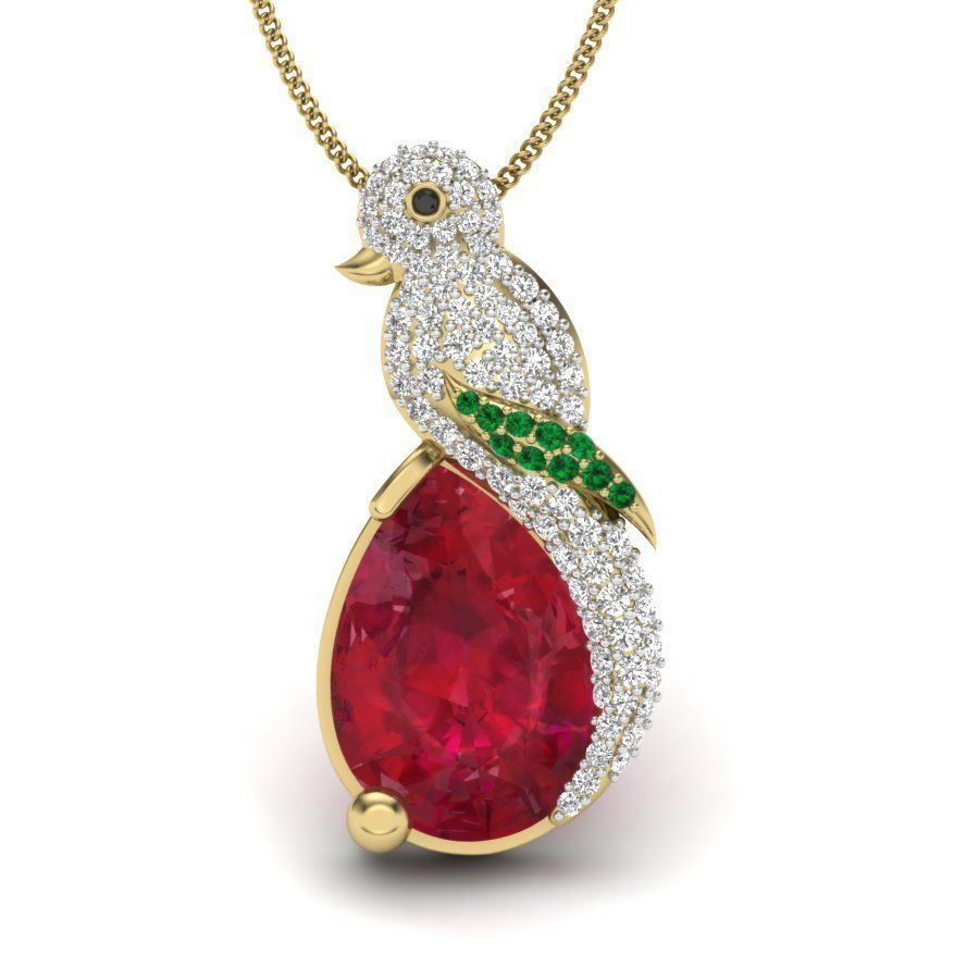 UNISEX Pear Stone PENDANT 3D print model_4