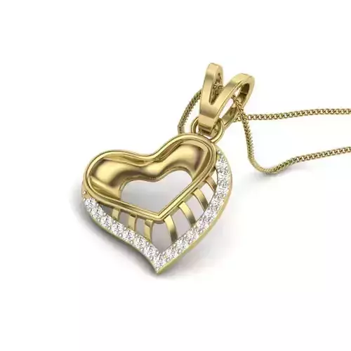 Women Heart pendant 3dm render detail