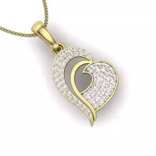 Heart Pendant 3dm render detail 3D print model