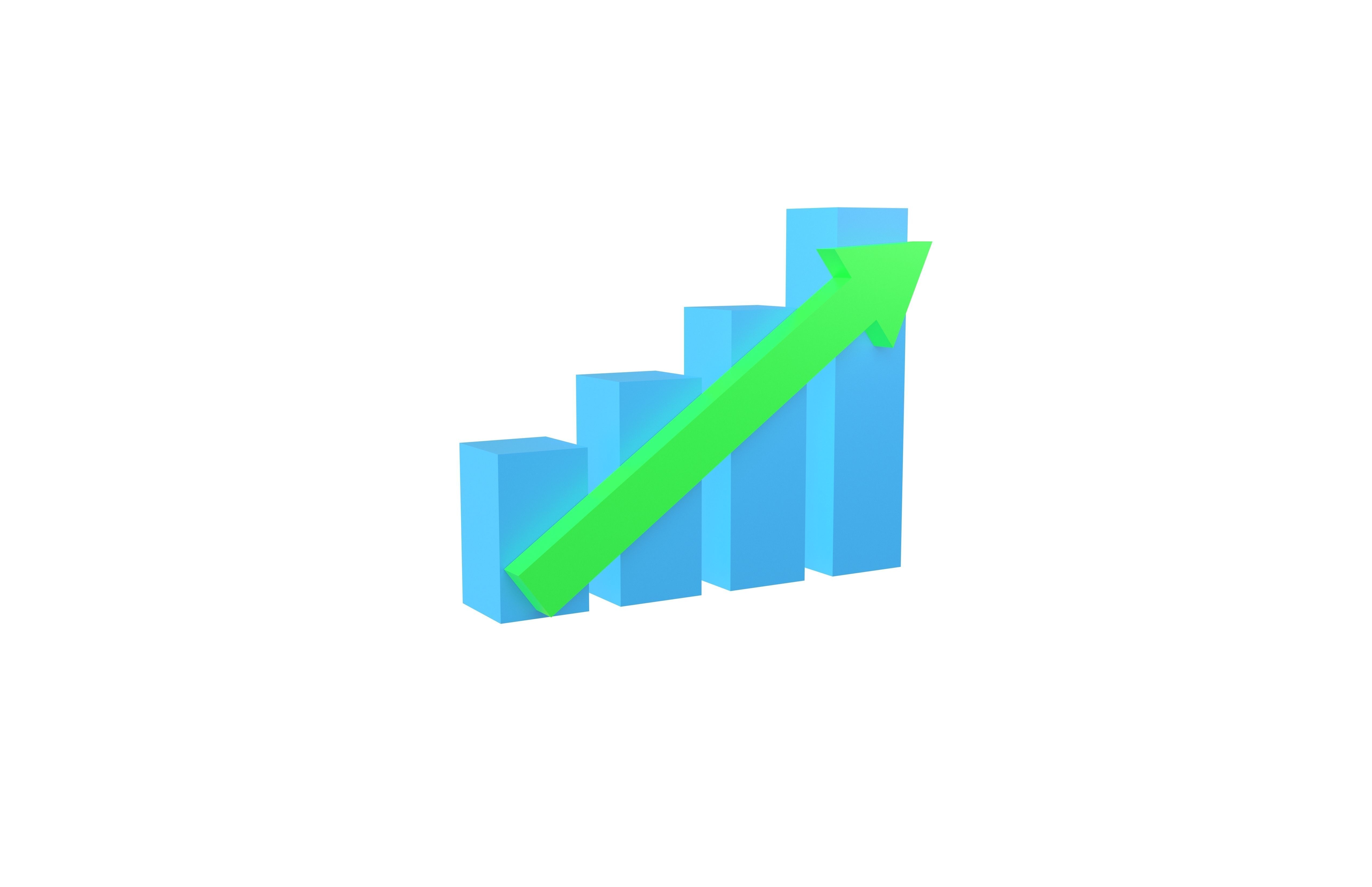 Bar Chart Increase Icon v1 001 Low-poly 3D model_3