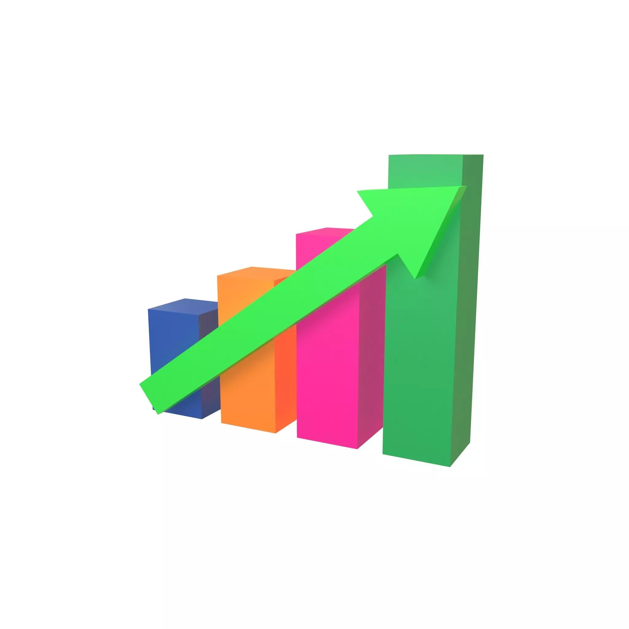 Bar Chart Increase Icon v1 002 Low-poly 3D model_0