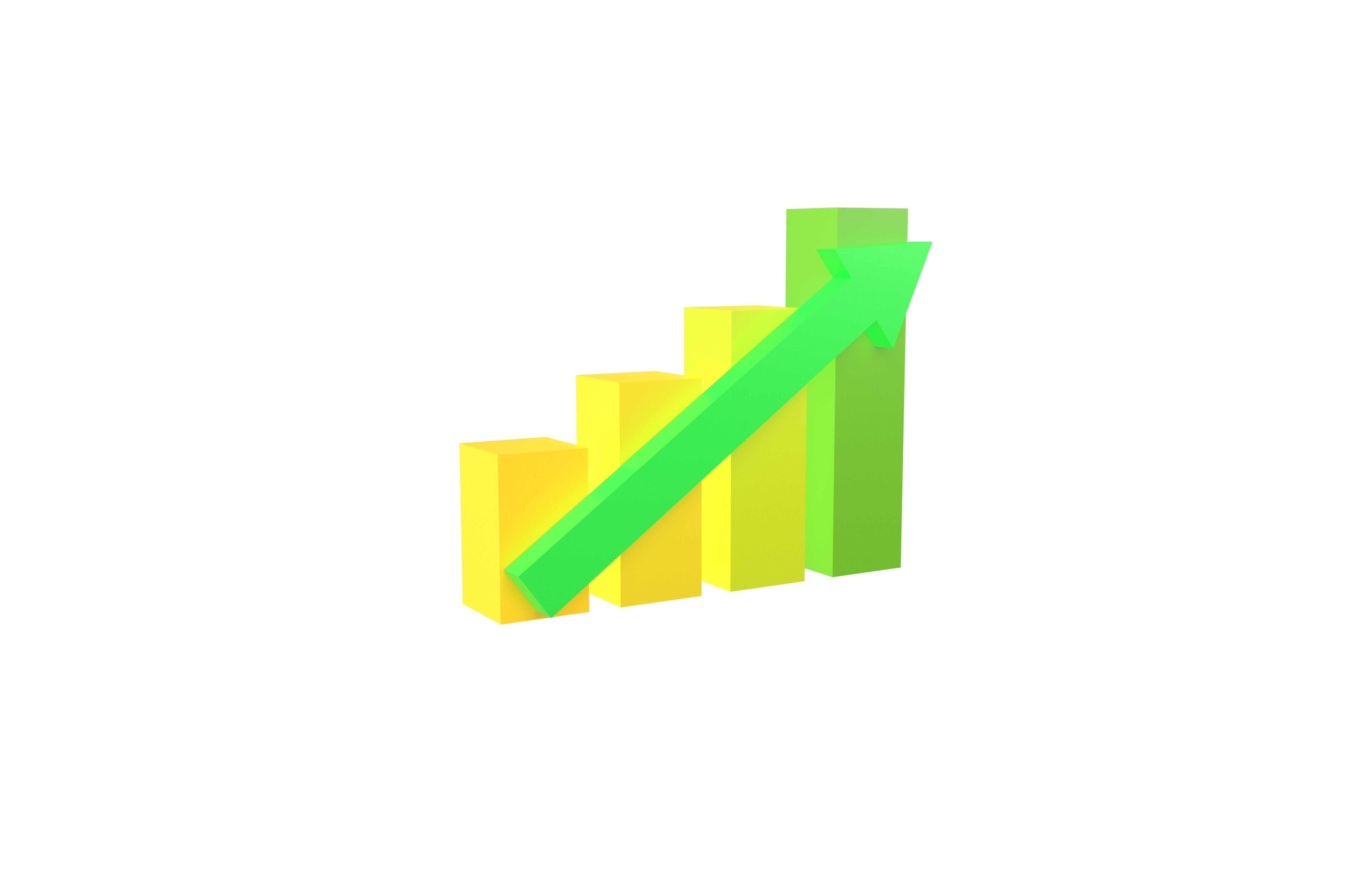 Bar Chart Increase Icon v1 003 Low-poly 3D model_1