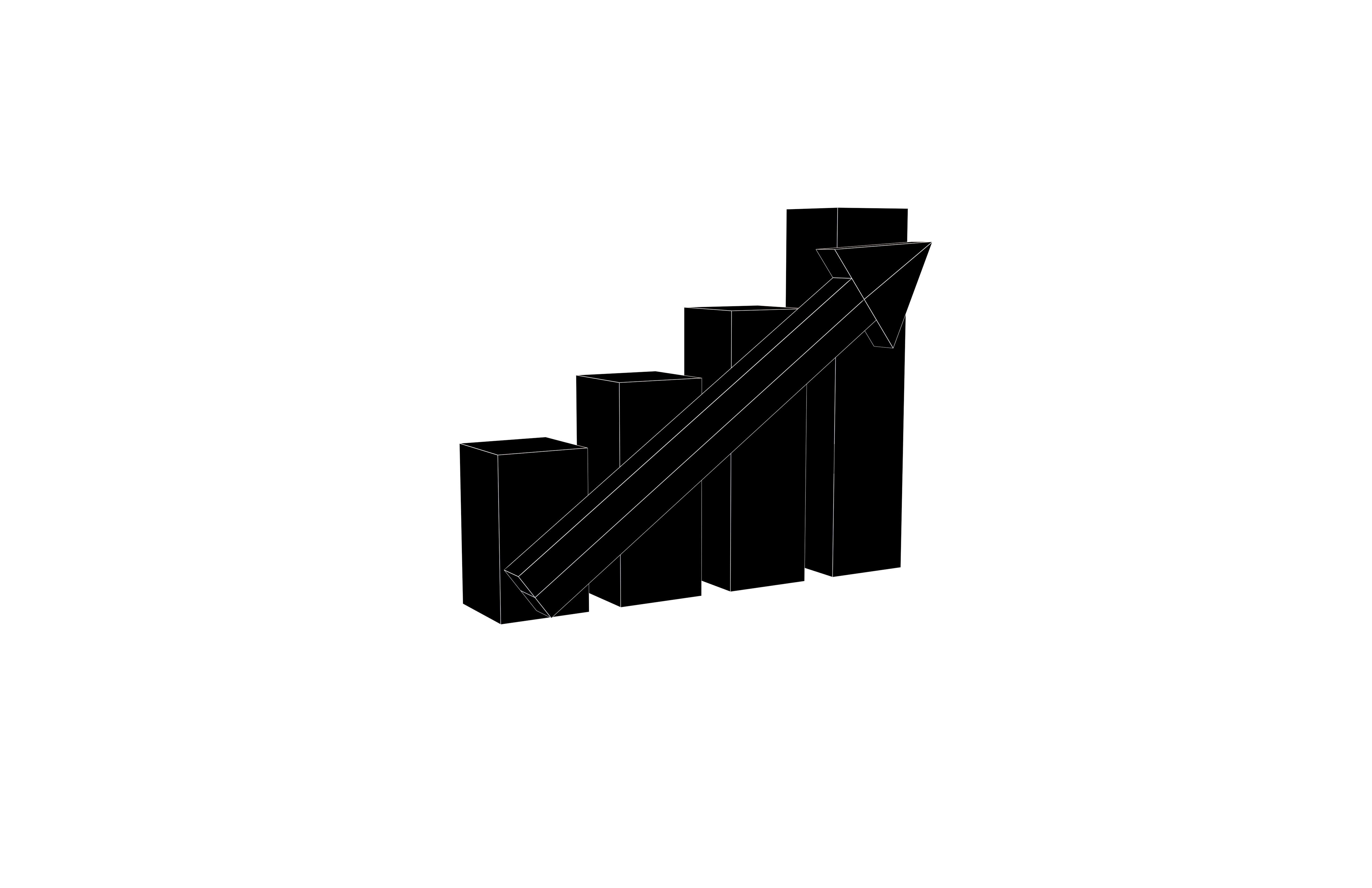 Bar Chart Increase Icon v1 004 Low-poly 3D model_5