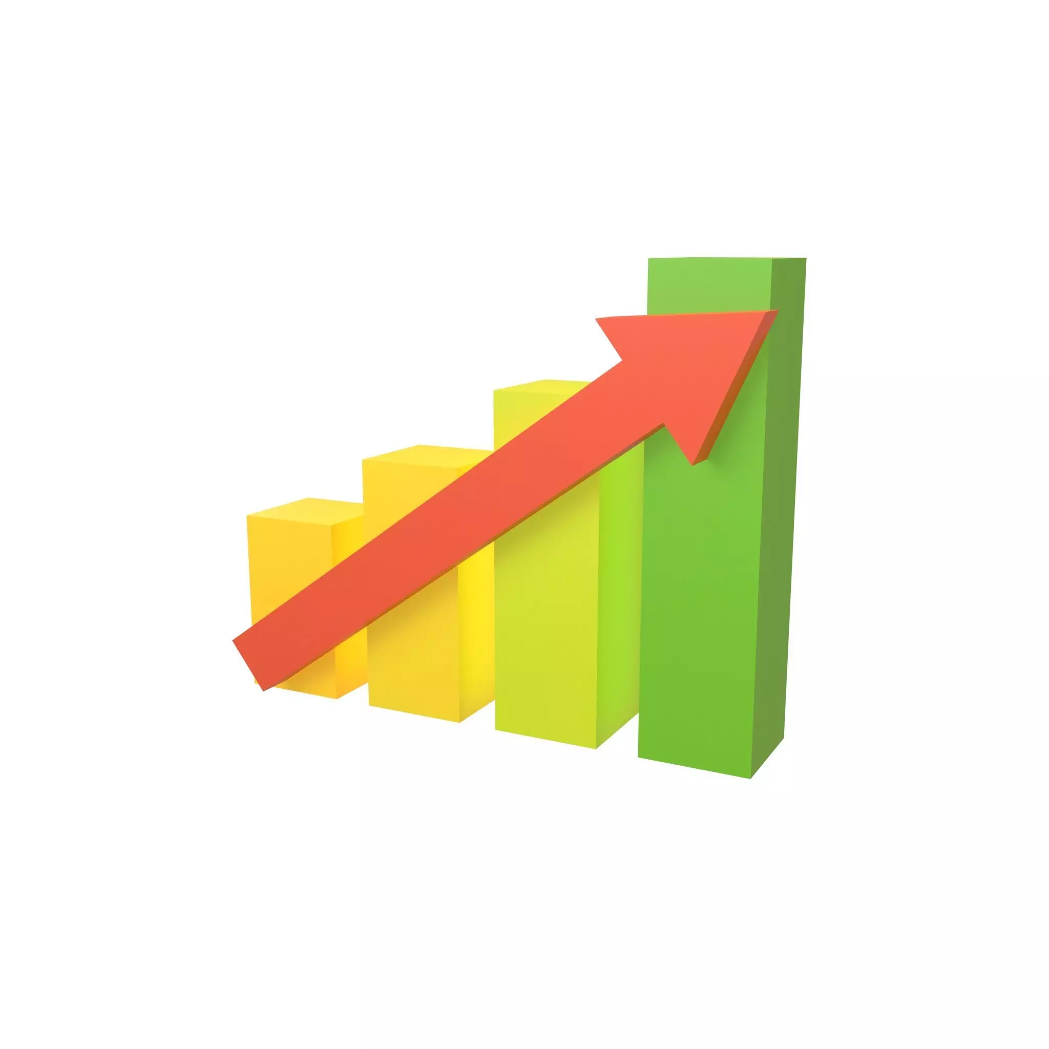 Bar Chart Increase Icon v1 004 Low-poly 3D model_0