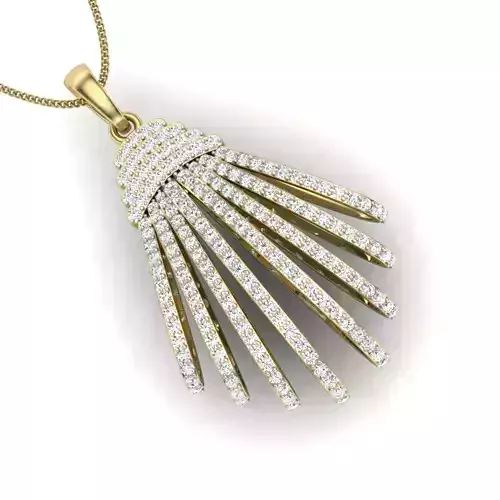 pendant 3D diamond gold