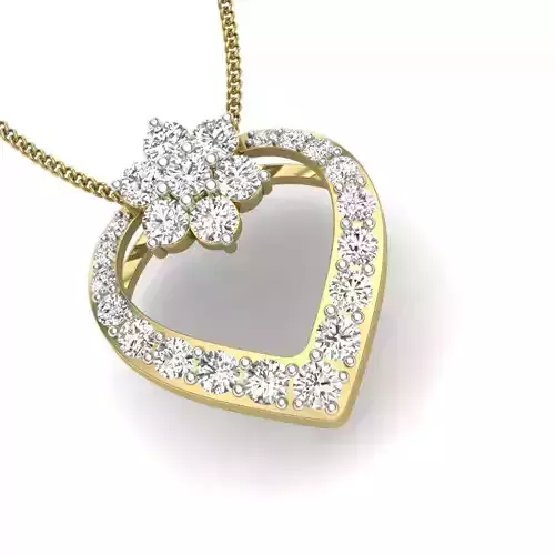 pendant 3D print model diamond gold
