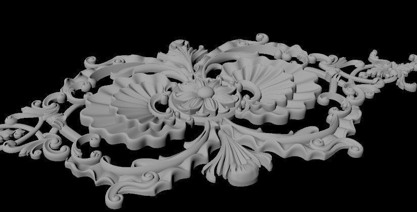 dekor gold ornate brooch 3D model_3