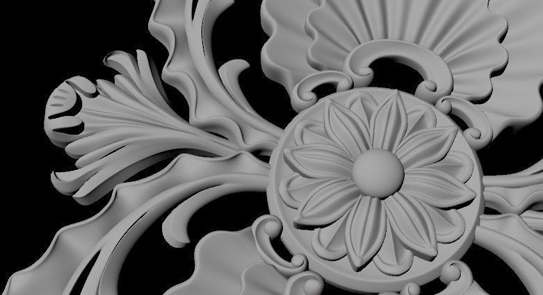 dekor gold ornate brooch 3D model_5