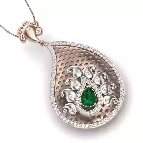 Women Pear Stone pendant 3D print model