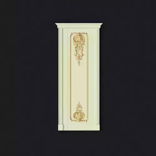 door stl ornate cabinet with gold trim