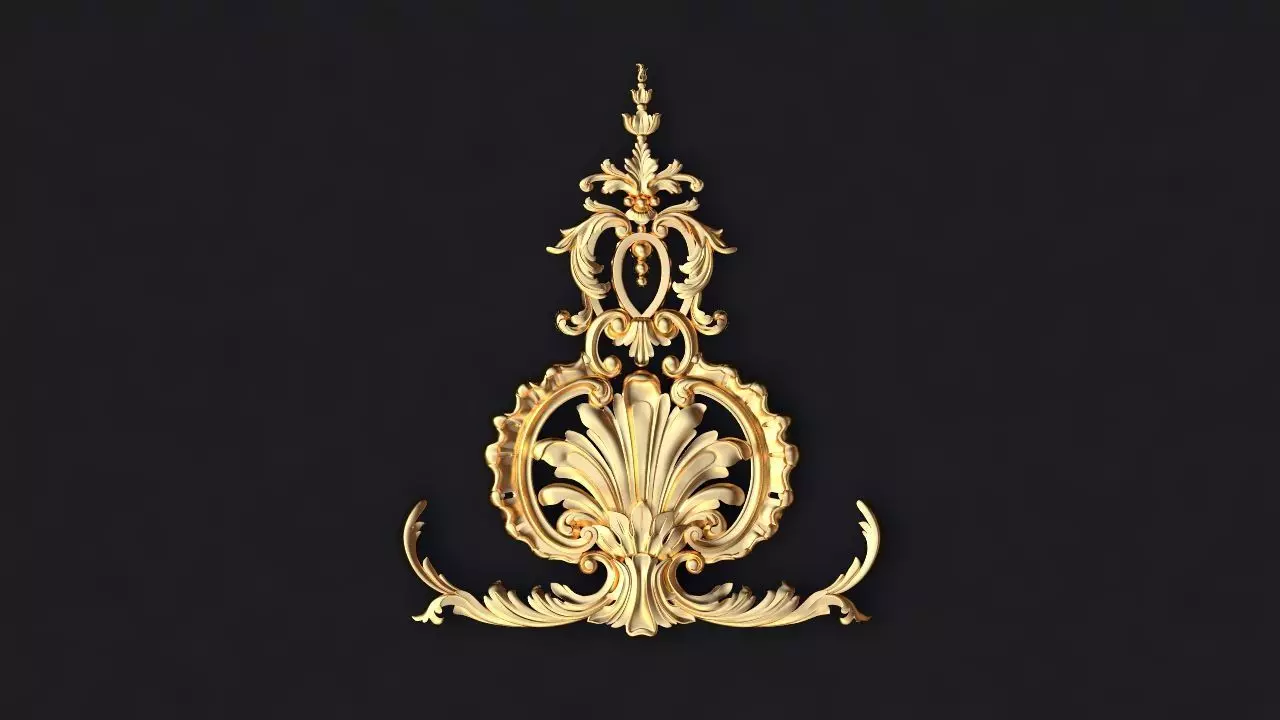 dekor golden ornate chandelier 3D model_0