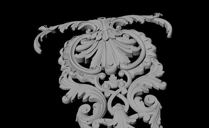 dekor ornate gold letter t 3D model_2