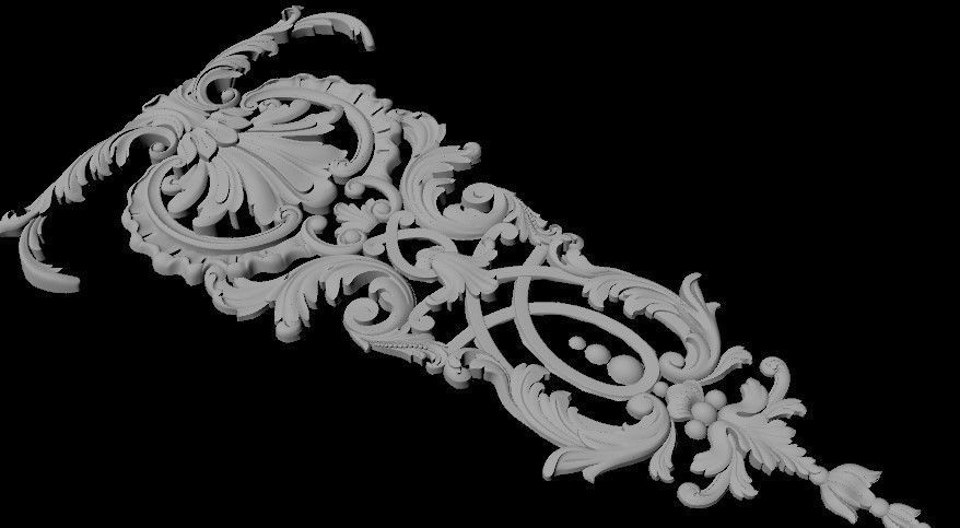 dekor ornate gold letter t 3D model_1