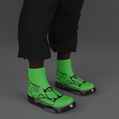 Designer rubber boots 3D model