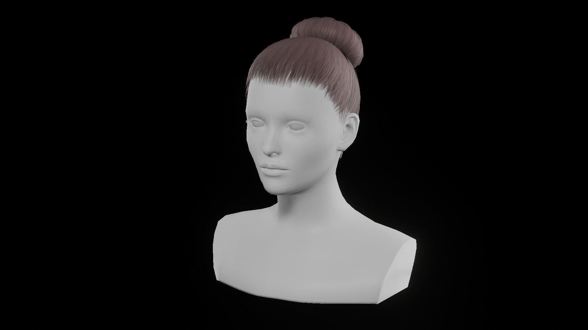 game ready hairstyles Low-poly 3D model_8