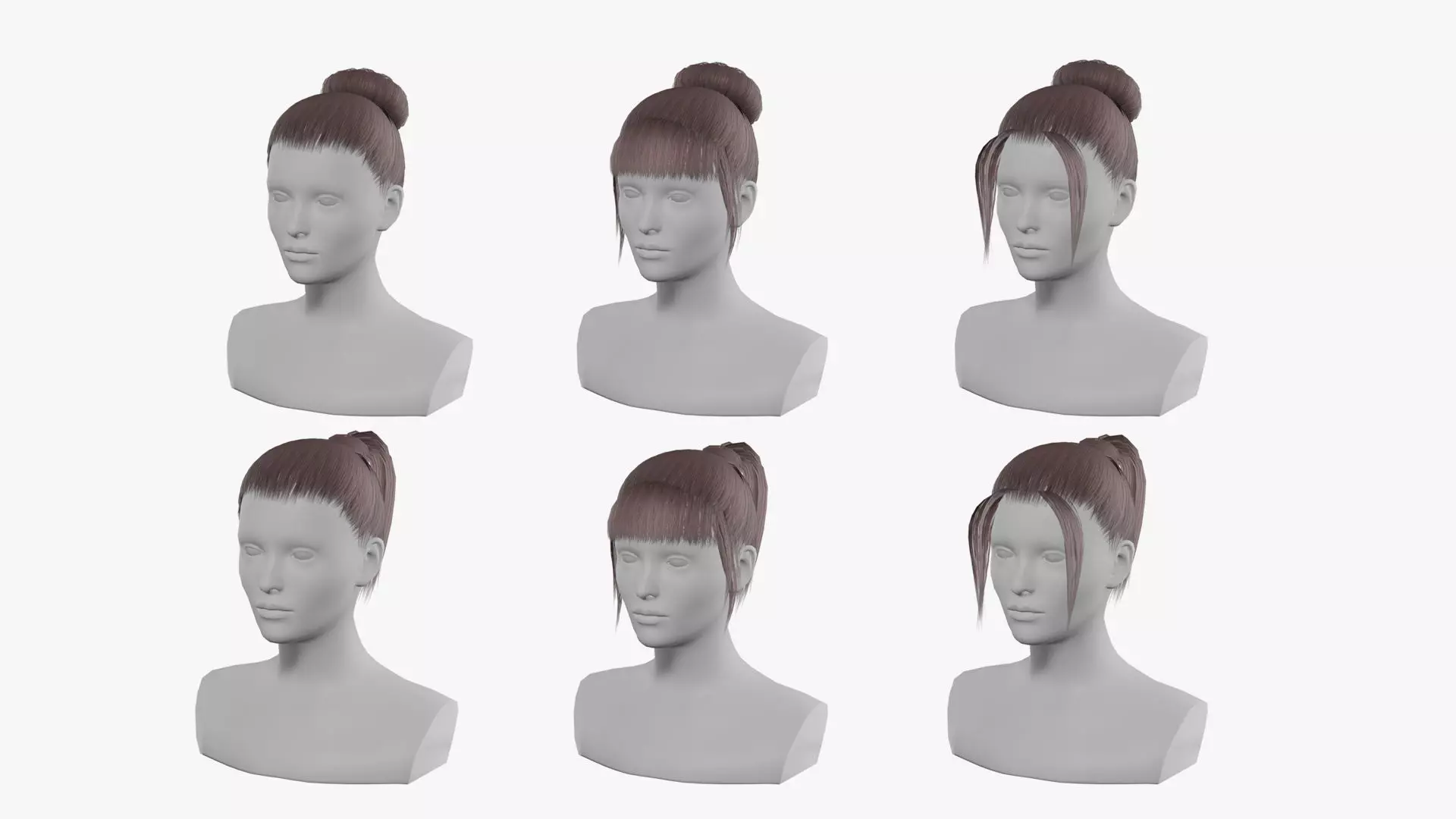 game ready hairstyles Low-poly 3D model_0