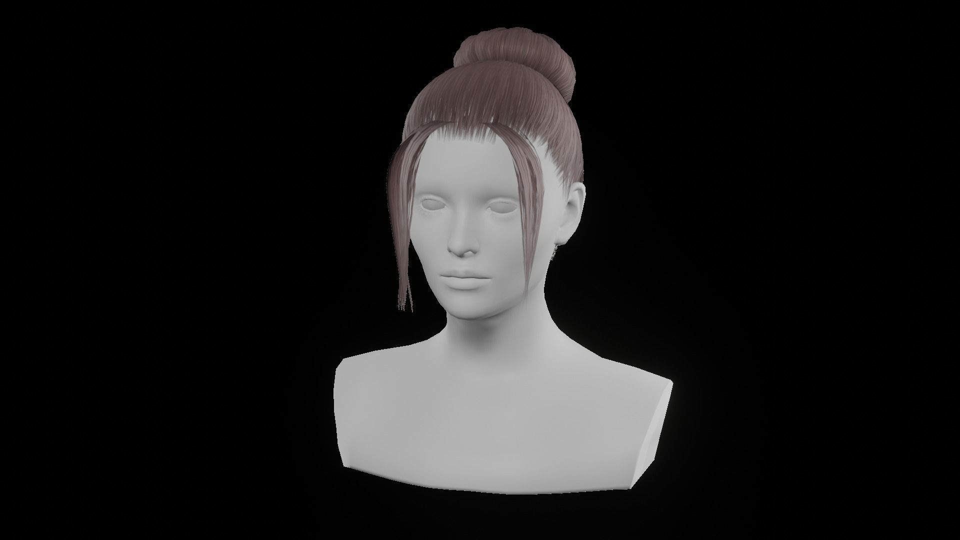 game ready hairstyles Low-poly 3D model_10