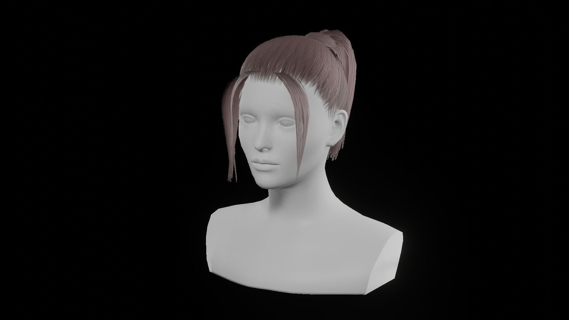 game ready hairstyles Low-poly 3D model_18