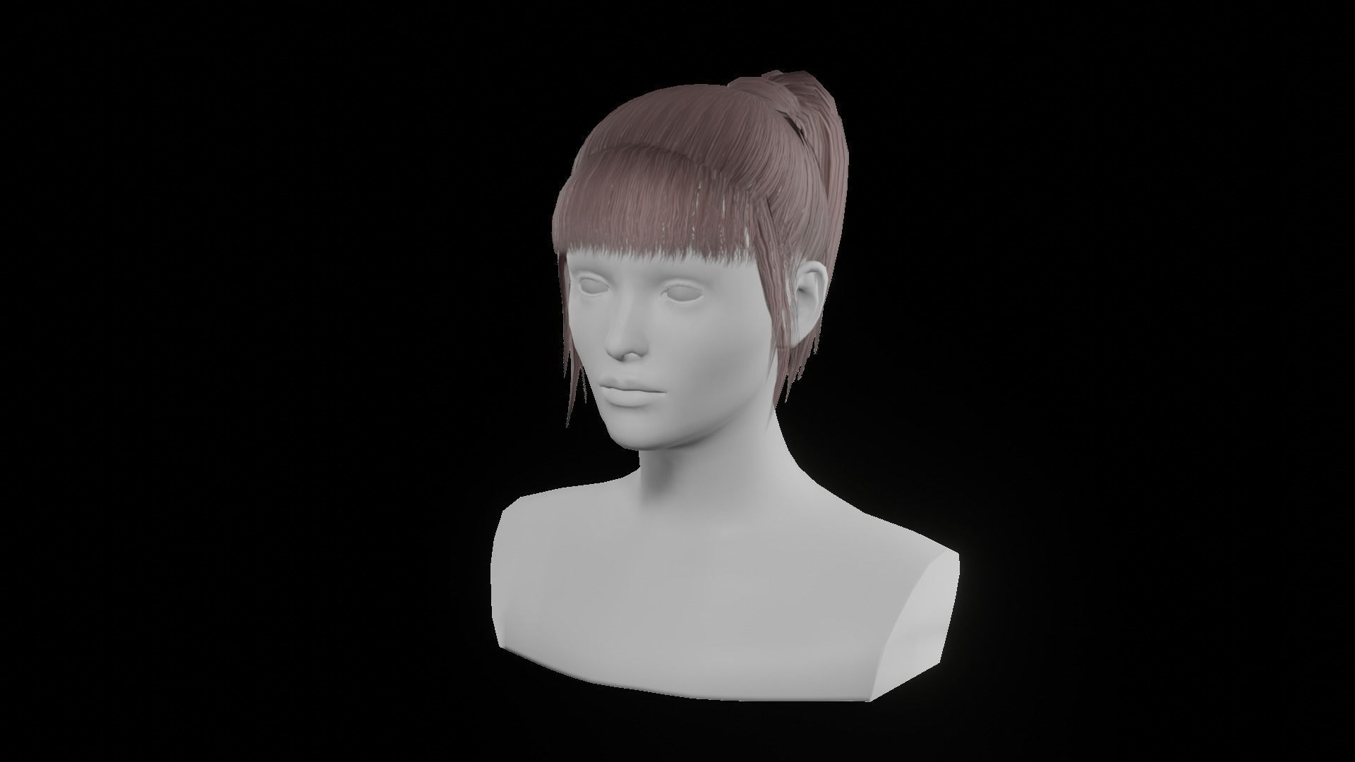 game ready hairstyles Low-poly 3D model_16