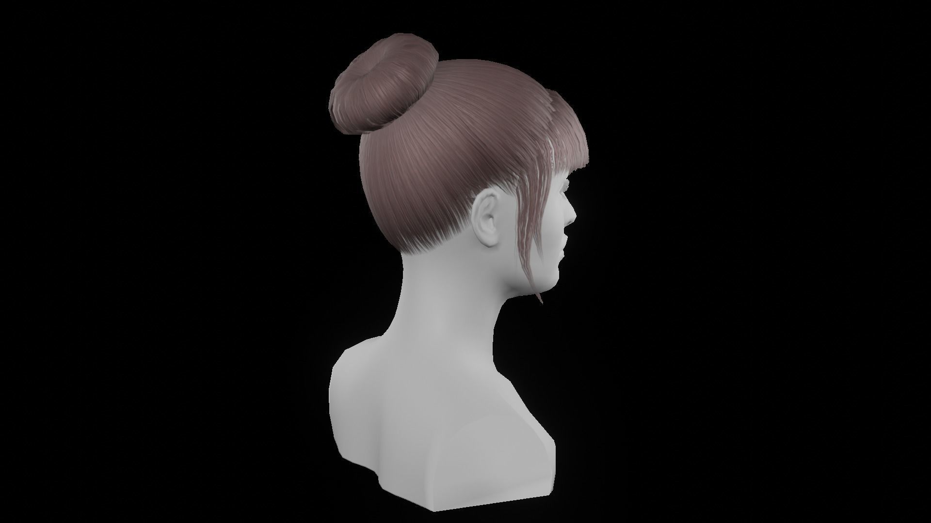 game ready hairstyles Low-poly 3D model_12