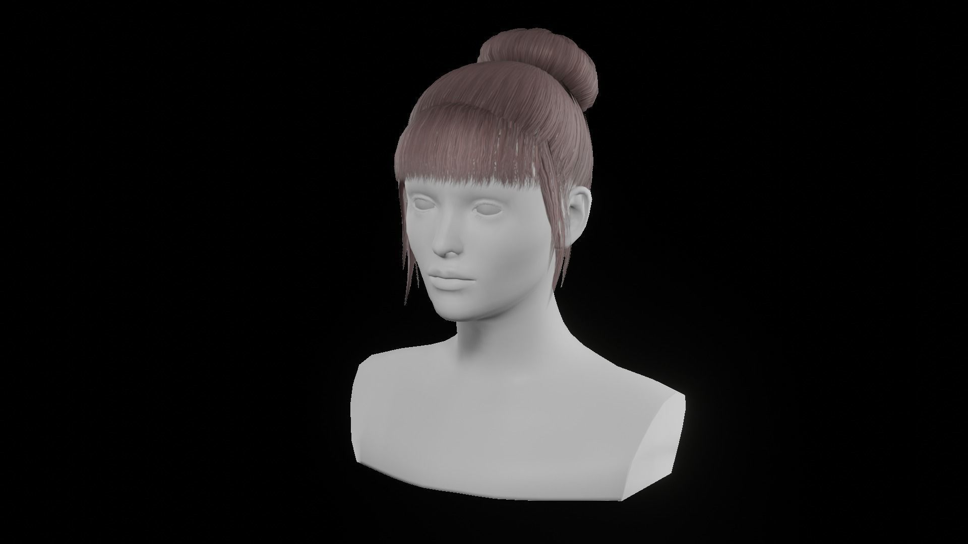 game ready hairstyles Low-poly 3D model_9
