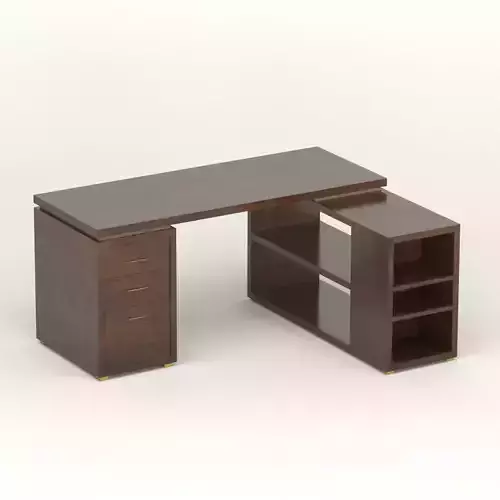 desk with two drawers and shelf