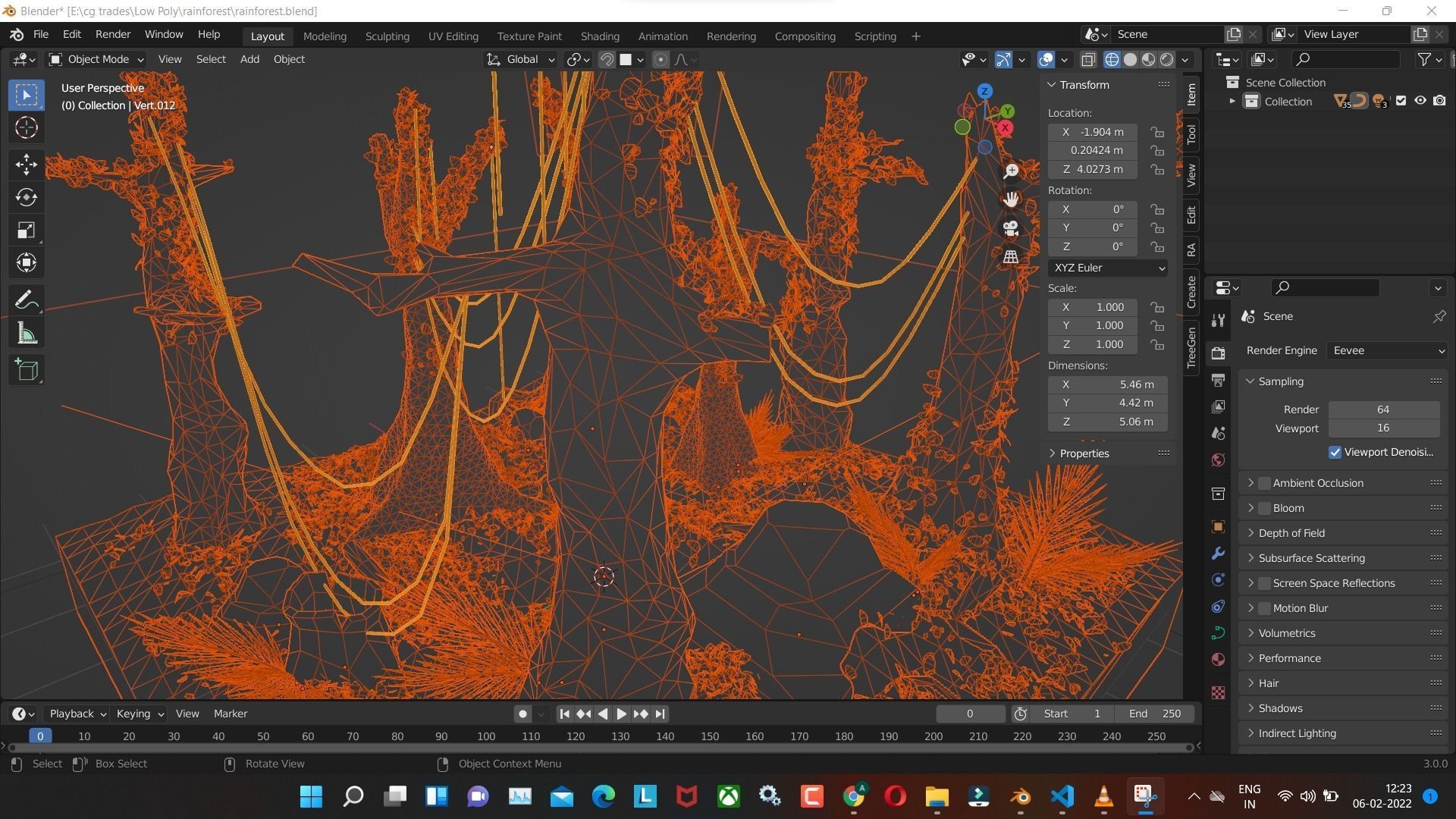 Rain forest Low-poly 3D model Render in blender Low-poly 3D model_6