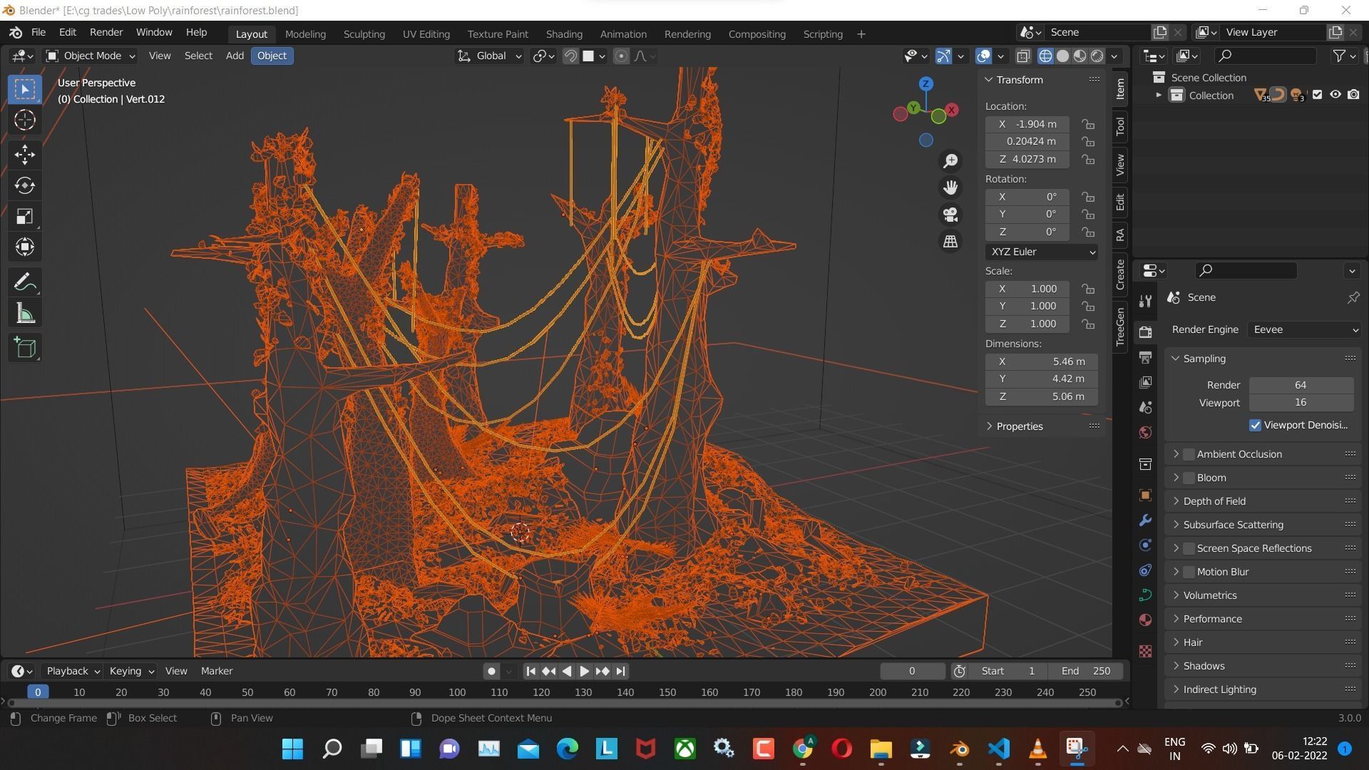 Rain forest Low-poly 3D model Render in blender Low-poly 3D model_5