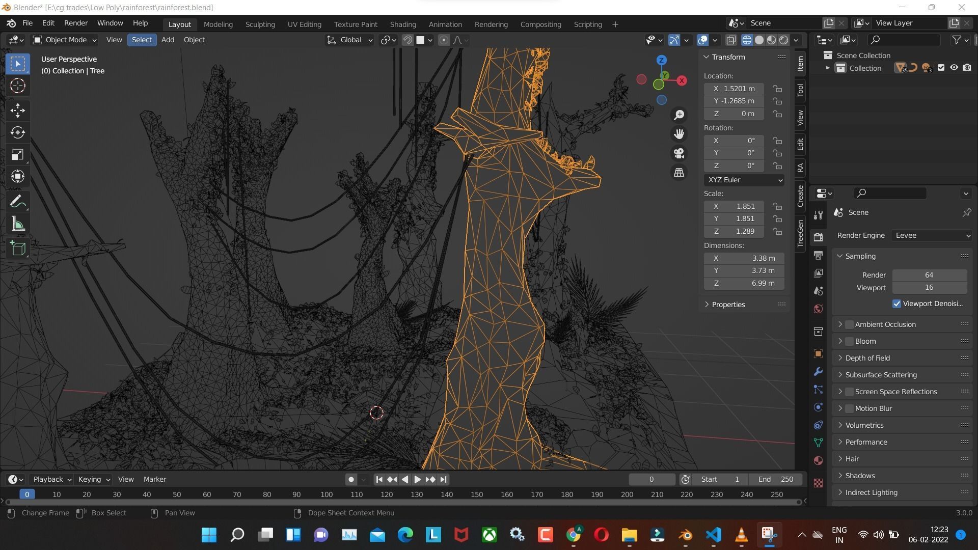 Rain forest Low-poly 3D model Render in blender Low-poly 3D model_8