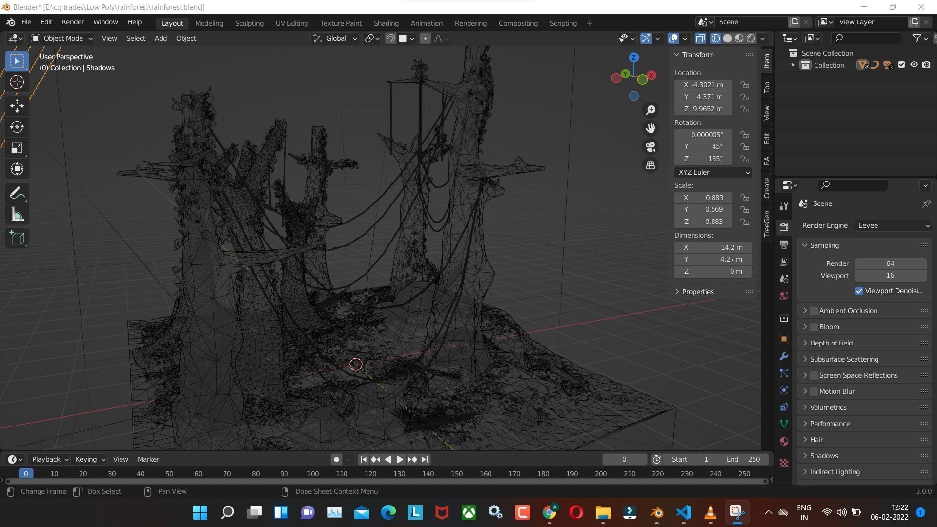 Rain forest Low-poly 3D model Render in blender Low-poly 3D model_4