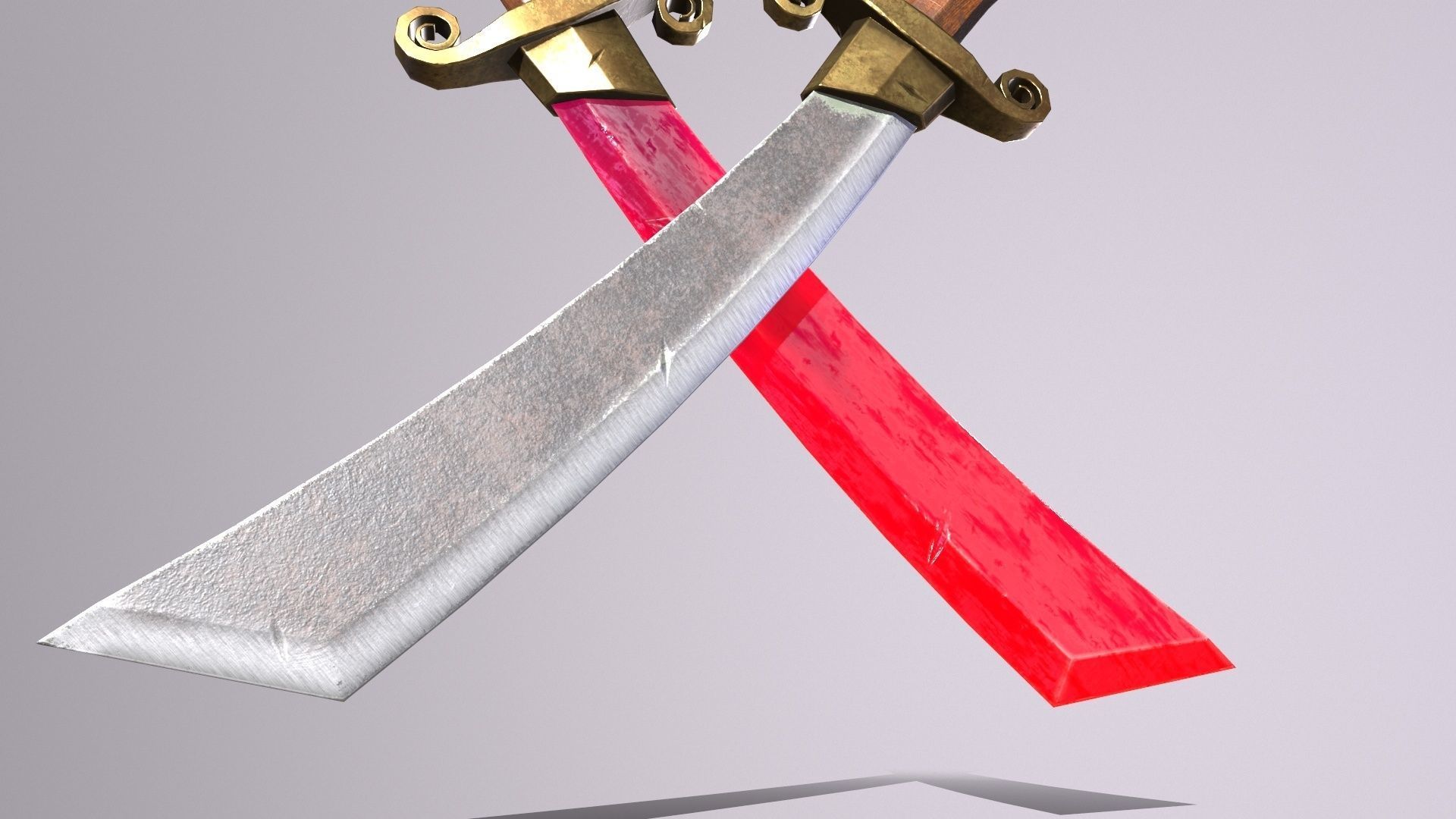 knife 1 two swords Low-poly 3D model_3