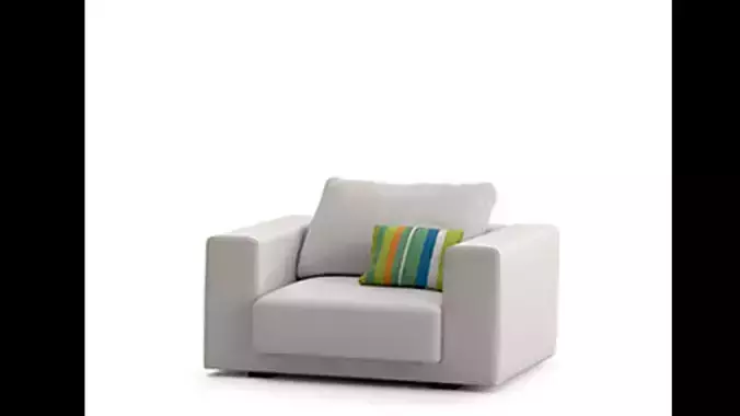 White Armchair with pillow