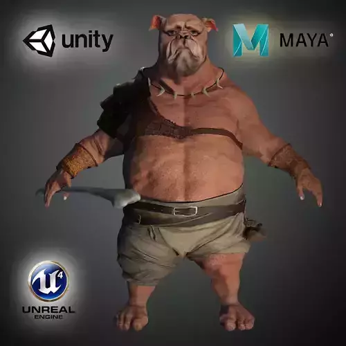 Dogman High quality character full Rigged and Animated  3D model