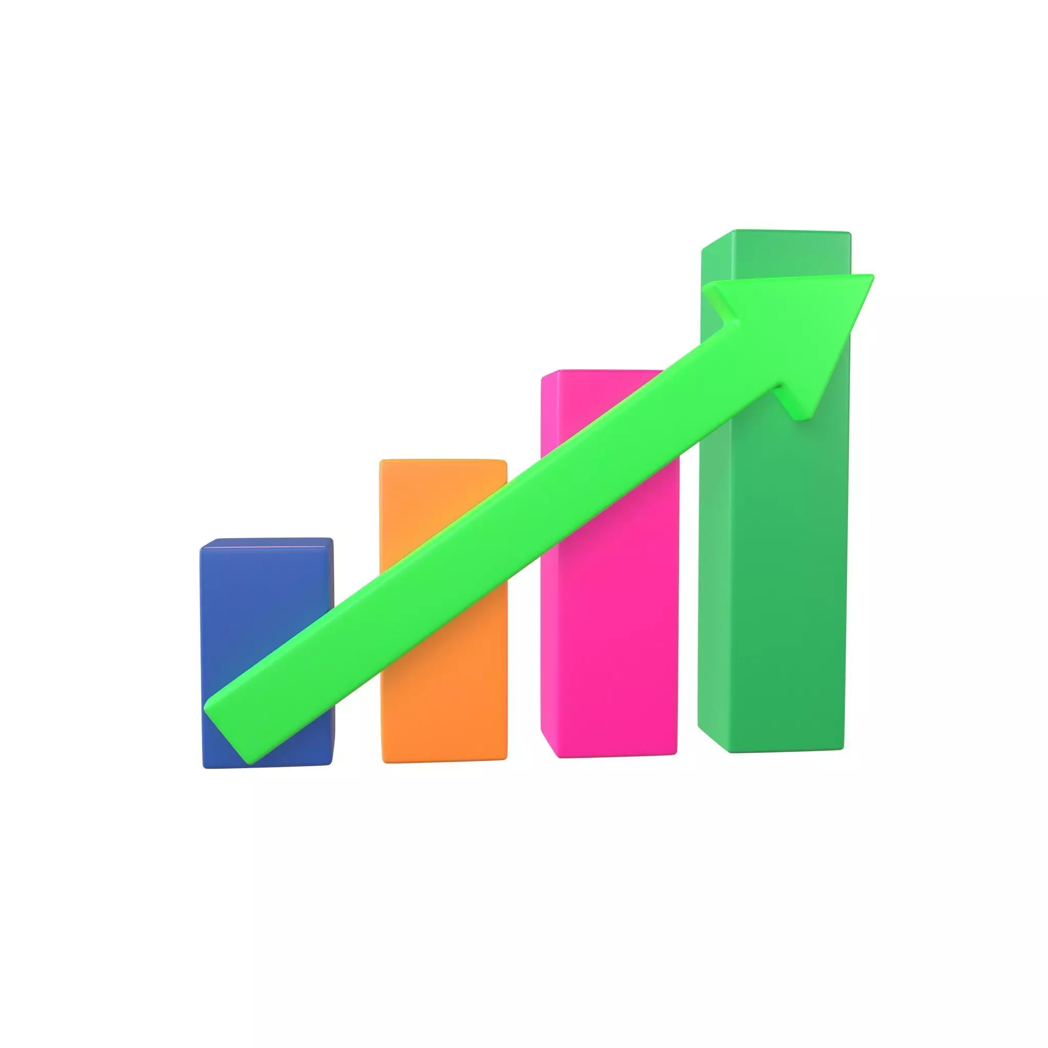 Bar Chart Increase Icon v2 002 Low-poly 3D model_0