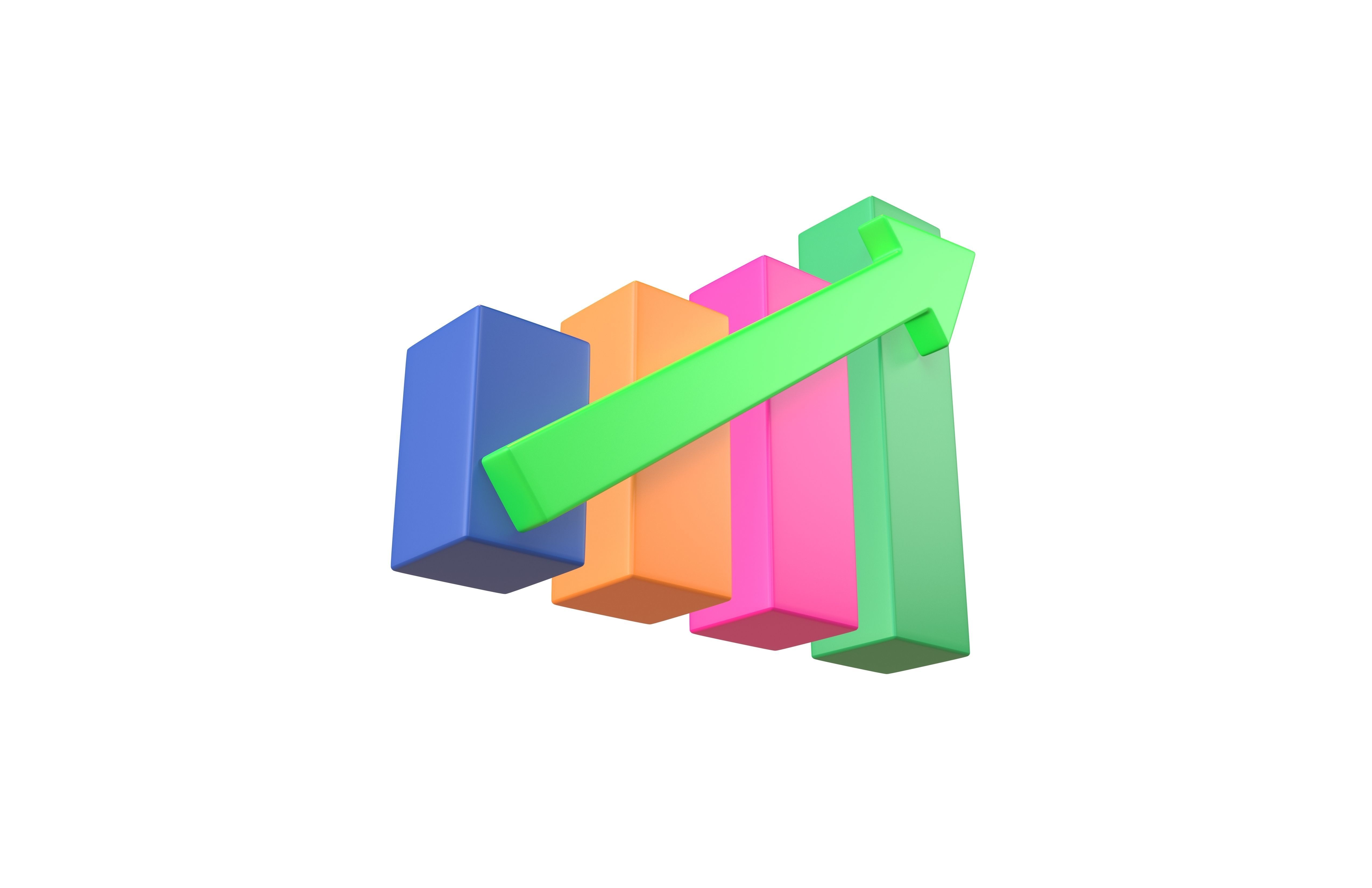Bar Chart Increase Icon v2 002 Low-poly 3D model_2