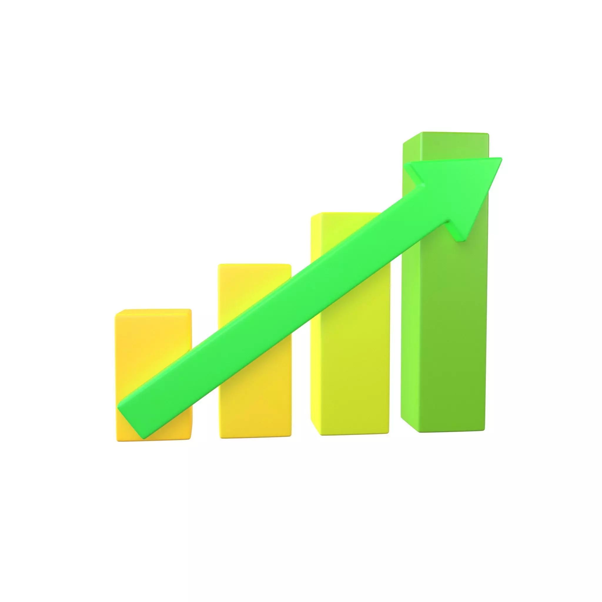 Bar Chart Increase Icon v2 003 Low-poly 3D model_0