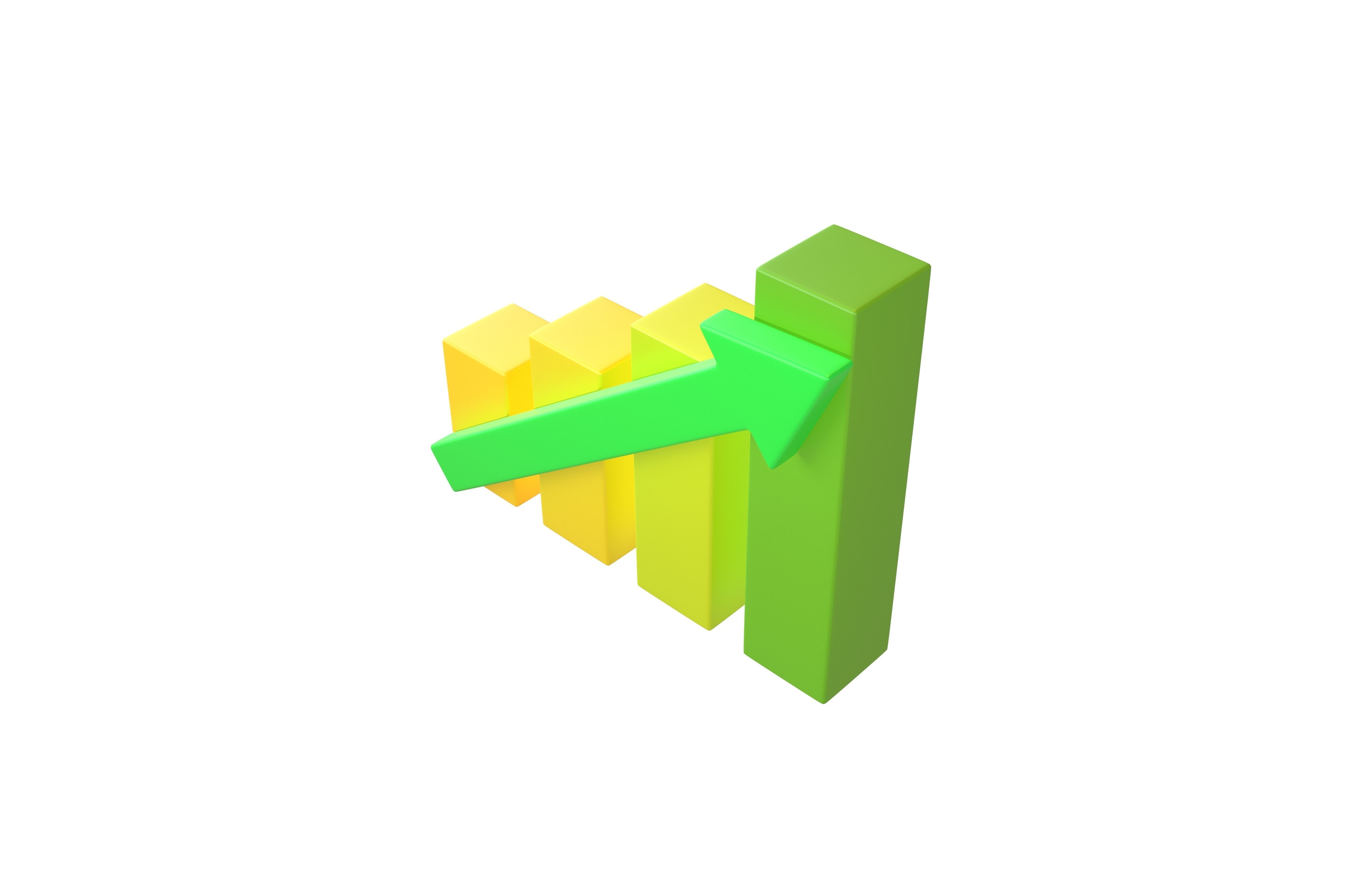 Bar Chart Increase Icon v2 003 Low-poly 3D model_2