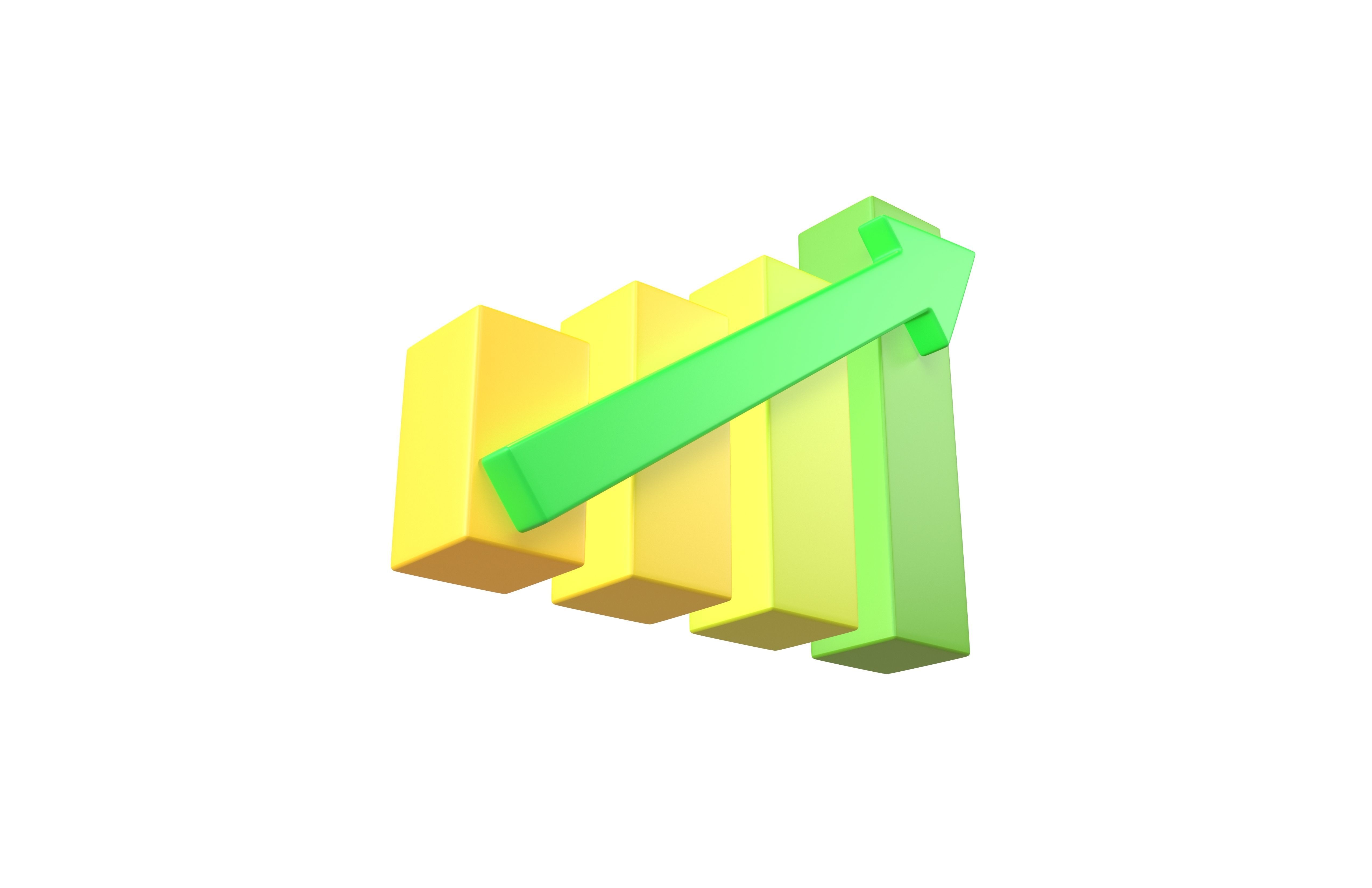 Bar Chart Increase Icon v2 003 Low-poly 3D model_3