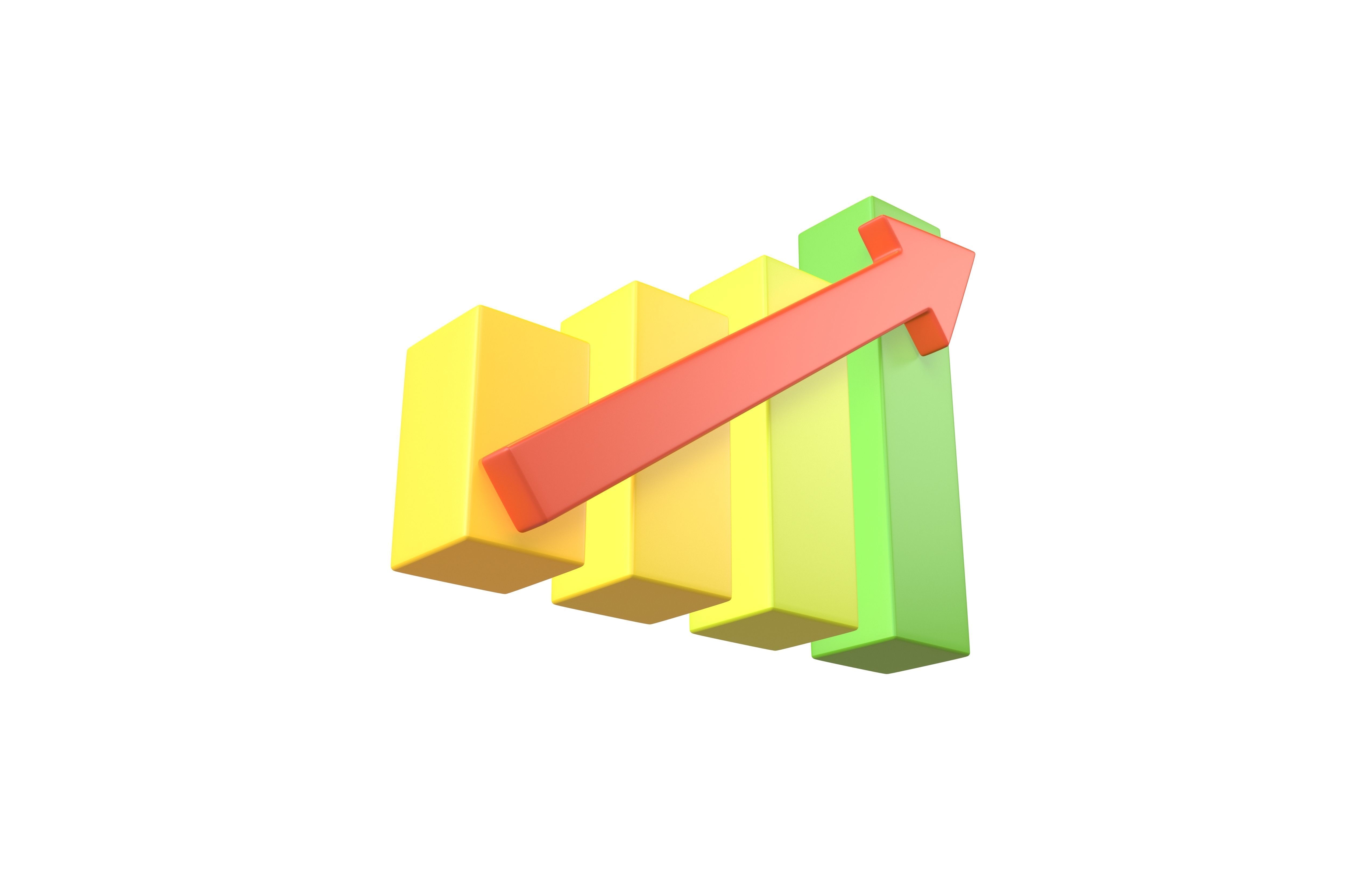 Bar Chart Increase Icon v2 004 Low-poly 3D model_3