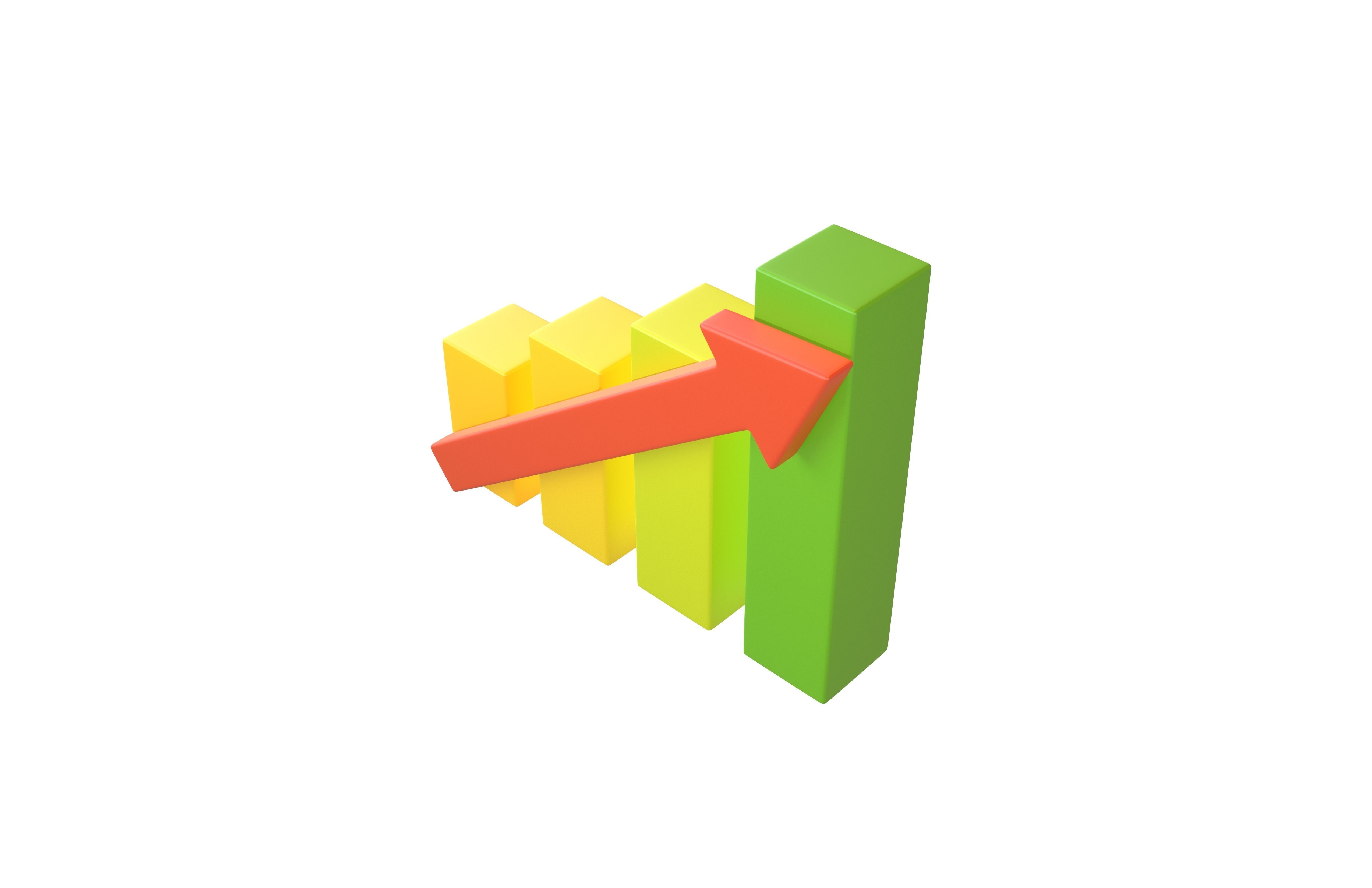Bar Chart Increase Icon v2 004 Low-poly 3D model_2